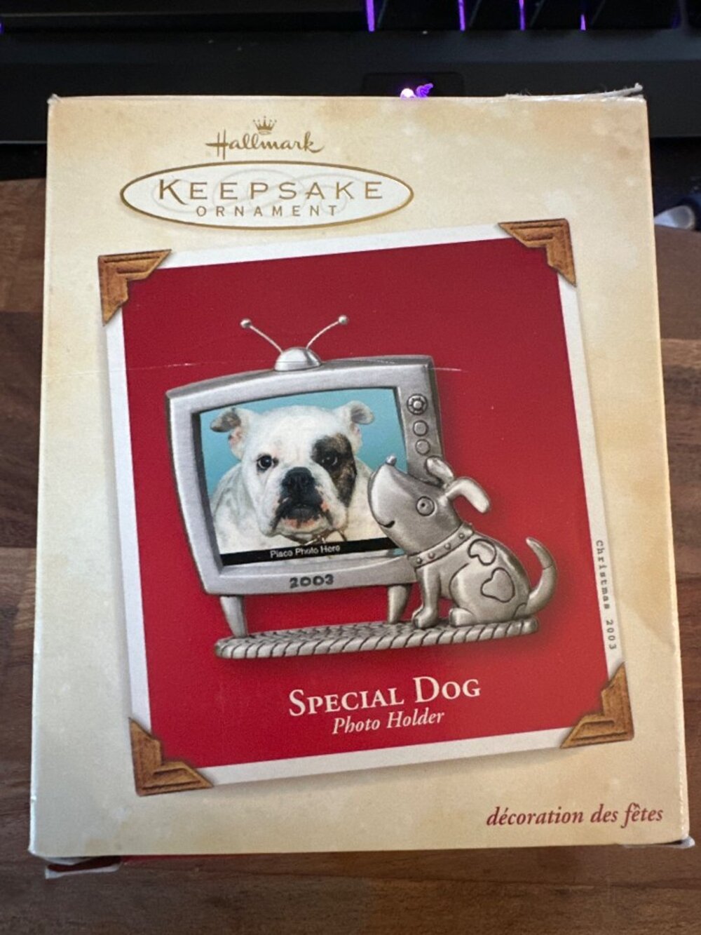 Hallmark Keepsake Special Dog Photo Holder Ornament 2003 QXG8607 Metal